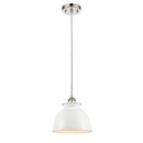 Adirondack Mini Pendant shown in the Polished Nickel finish with a Glossy White shade