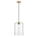 Cobbleskill Mini Pendant shown in the Satin Gold finish with a Clear shade