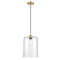 Cobbleskill Mini Pendant shown in the Satin Gold finish with a Clear shade