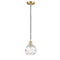 Deco Swirl Mini Pendant shown in the Satin Gold finish with a Clear shade