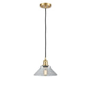 Orwell Mini Pendant shown in the Satin Gold finish with a Clear shade