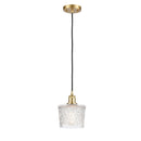 Niagra Mini Pendant shown in the Satin Gold finish with a Clear shade