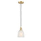 Brookfield Mini Pendant shown in the Satin Gold finish with a White shade