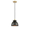 Adirondack Mini Pendant shown in the Satin Gold finish with a Matte Black shade