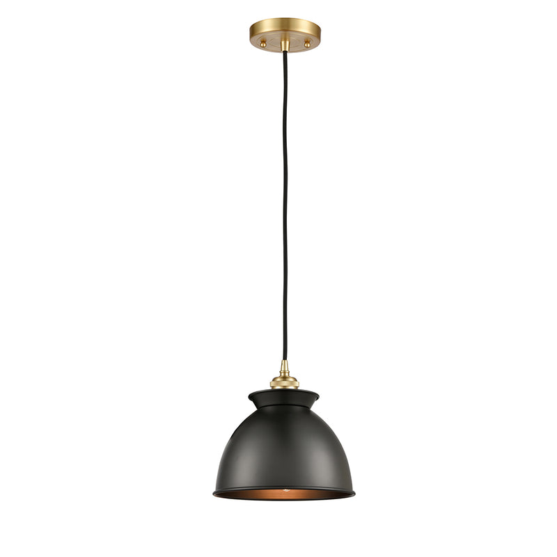 Adirondack Mini Pendant shown in the Satin Gold finish with a Matte Black shade