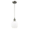 Belfast Mini Pendant shown in the Brushed Satin Nickel finish with a Matte White shade