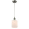 Cobbleskill Mini Pendant shown in the Brushed Satin Nickel finish with a Matte White shade