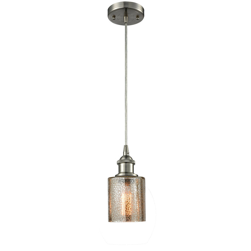 Cobbleskill Mini Pendant shown in the Brushed Satin Nickel finish with a Mercury shade