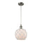 Farmhouse Rope Mini Pendant shown in the Brushed Satin Nickel finish with a White Glass with White Rope shade