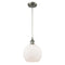 Athens Mini Pendant shown in the Brushed Satin Nickel finish with a Matte White shade