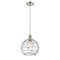 Deco Swirl Mini Pendant shown in the Brushed Satin Nickel finish with a Clear shade