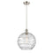 Deco Swirl Mini Pendant shown in the Brushed Satin Nickel finish with a Clear shade