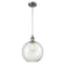 Athens Mini Pendant shown in the Brushed Satin Nickel finish with a Clear shade