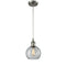 Athens Mini Pendant shown in the Brushed Satin Nickel finish with a Clear shade