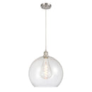 Athens Pendant shown in the Brushed Satin Nickel finish with a Seedy shade