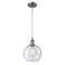 Athens Mini Pendant shown in the Brushed Satin Nickel finish with a Seedy shade