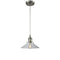 Orwell Mini Pendant shown in the Brushed Satin Nickel finish with a Clear shade