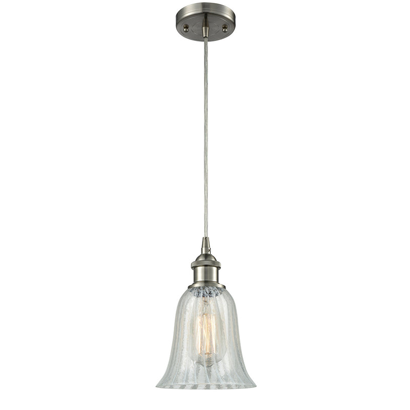 Hanover Mini Pendant shown in the Brushed Satin Nickel finish with a Mouchette shade