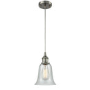 Hanover Mini Pendant shown in the Brushed Satin Nickel finish with a Fishnet shade