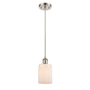 Hadley Mini Pendant shown in the Brushed Satin Nickel finish with a Matte White shade