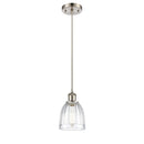 Brookfield Mini Pendant shown in the Brushed Satin Nickel finish with a Clear shade