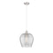 Norfolk Mini Pendant shown in the Brushed Satin Nickel finish with a Clear shade