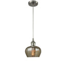 Fenton Mini Pendant shown in the Brushed Satin Nickel finish with a Mercury shade