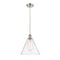 Ballston Cone Mini Pendant shown in the Brushed Satin Nickel finish with a Clear shade