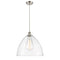 Ballston Dome Pendant shown in the Brushed Satin Nickel finish with a Seedy shade