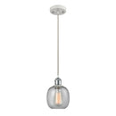 Belfast Mini Pendant shown in the White and Polished Chrome finish with a Seedy shade