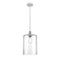 Cobbleskill Mini Pendant shown in the White and Polished Chrome finish with a Clear shade