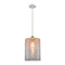 Cobbleskill Mini Pendant shown in the White and Polished Chrome finish with a Mercury shade