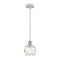 Deco Swirl Mini Pendant shown in the White and Polished Chrome finish with a Clear shade