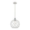 Farmhouse Rope Mini Pendant shown in the White and Polished Chrome finish with a Clear Glass with White Rope shade