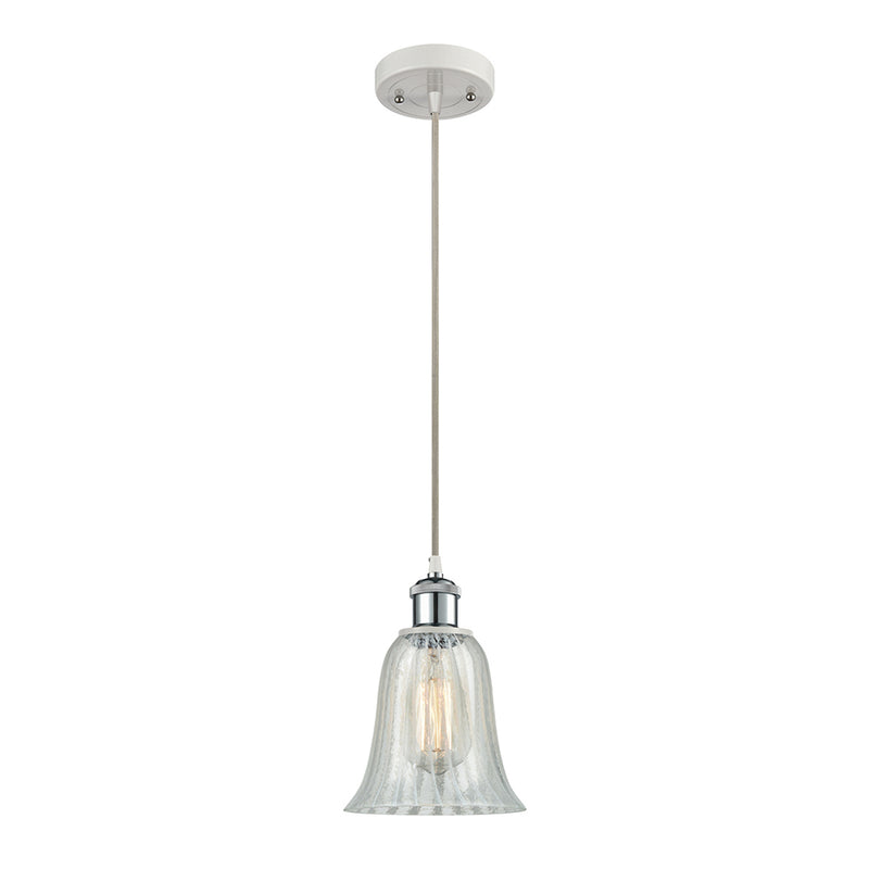 Hanover Mini Pendant shown in the White and Polished Chrome finish with a Mouchette shade