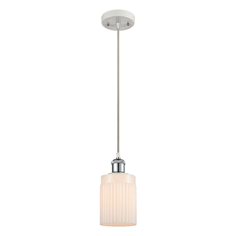 Hadley Mini Pendant shown in the White and Polished Chrome finish with a Matte White shade