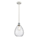 Waverly Mini Pendant shown in the White and Polished Chrome finish with a Clear shade