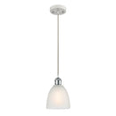 Castile Mini Pendant shown in the White and Polished Chrome finish with a White shade