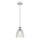 Castile Mini Pendant shown in the White and Polished Chrome finish with a Clear shade