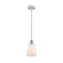 Ellery Mini Pendant shown in the White and Polished Chrome finish with a White shade