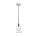 Ellery Mini Pendant shown in the White and Polished Chrome finish with a Clear shade