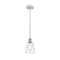 Ellery Mini Pendant shown in the White and Polished Chrome finish with a Seedy shade