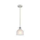 Dayton Mini Pendant shown in the White and Polished Chrome finish with a White shade