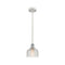 Dayton Mini Pendant shown in the White and Polished Chrome finish with a Clear shade