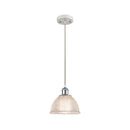 Arietta Mini Pendant shown in the White and Polished Chrome finish with a Clear shade