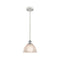 Arietta Mini Pendant shown in the White and Polished Chrome finish with a Clear shade