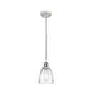 Brookfield Mini Pendant shown in the White and Polished Chrome finish with a Clear shade