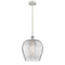 Norfolk Mini Pendant shown in the White and Polished Chrome finish with a Clear shade