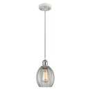 Eaton Mini Pendant shown in the White and Polished Chrome finish with a Clear shade