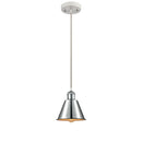 Smithfield Mini Pendant shown in the White and Polished Chrome finish with a Polished Chrome shade